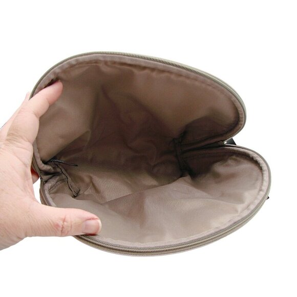 NEW Tahari Womens Navy/Pewter Travel Dome Cosmetic Case Make Up Bag Zip Closure - Picture 6 of 10